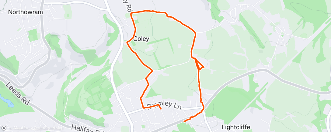 Map of the activity, Family Snow Run/Walk, not easy with a 53kg excited dog! 😱