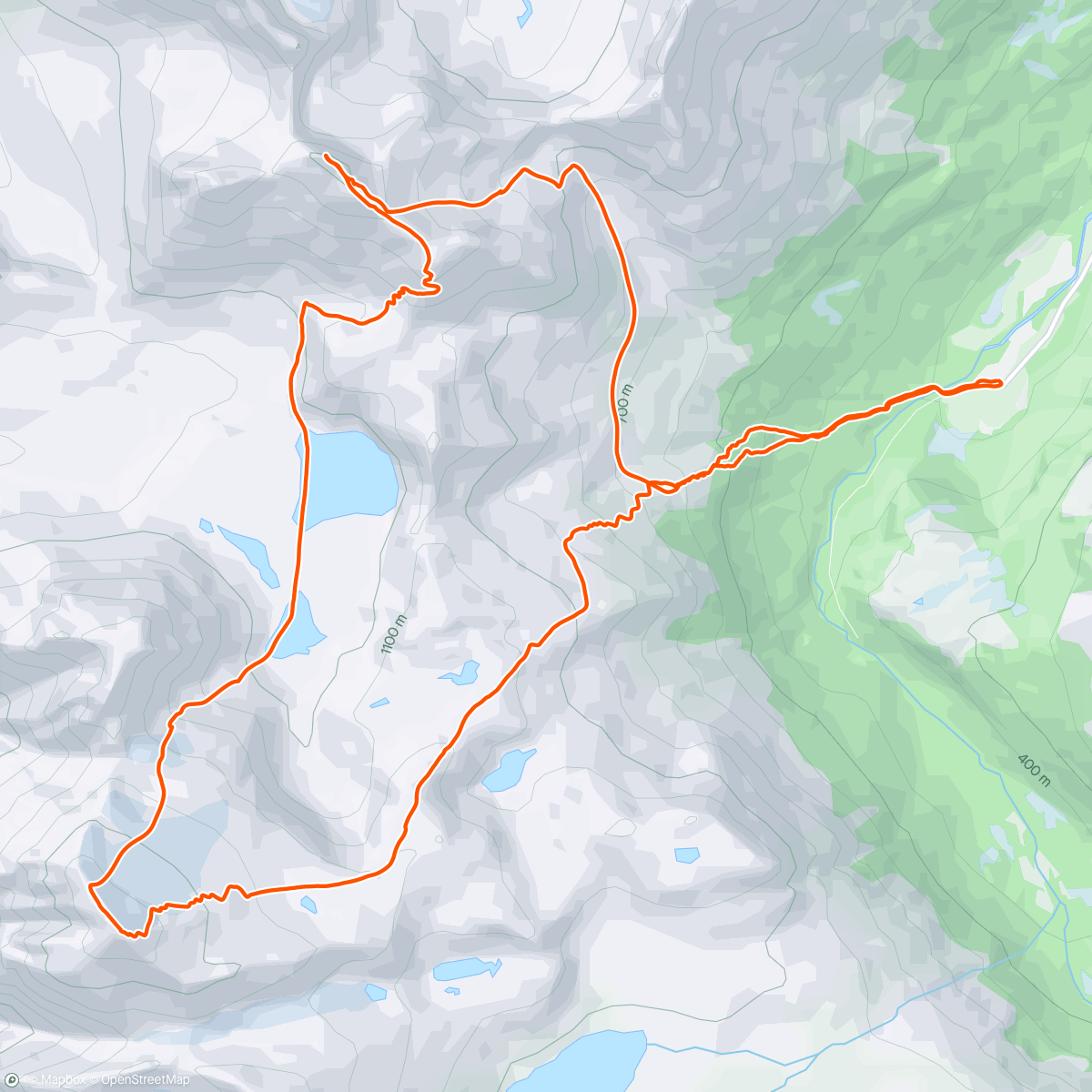 Map of the activity, Fløtatind + Litjskjorta