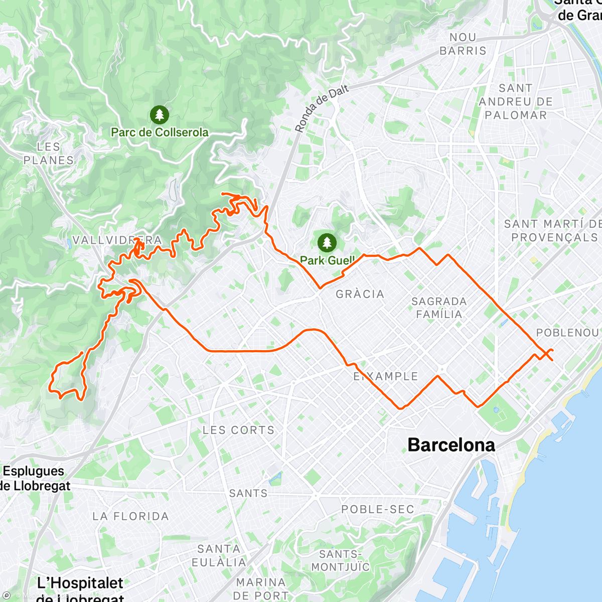 Map of the activity, Salida social en MTB con Valentino