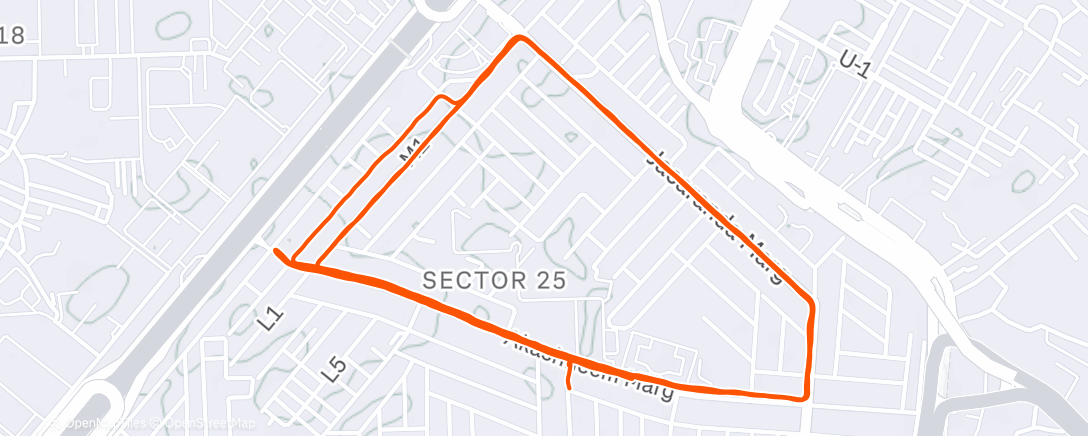 Map of the activity, Morning Run