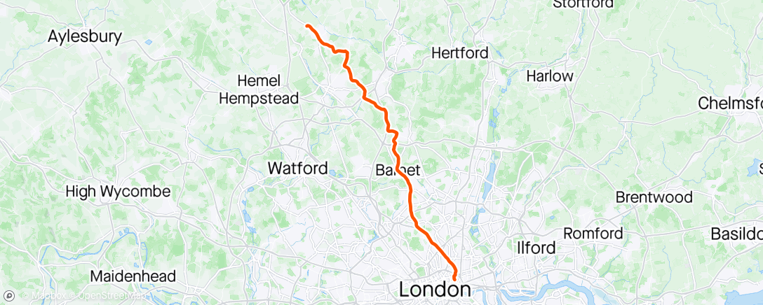 Map of the activity, Lovely sunny morning commute with Lyndon