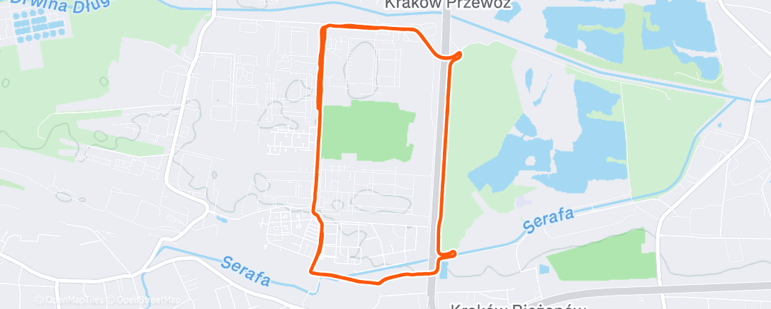 Map of the activity, Evening Run