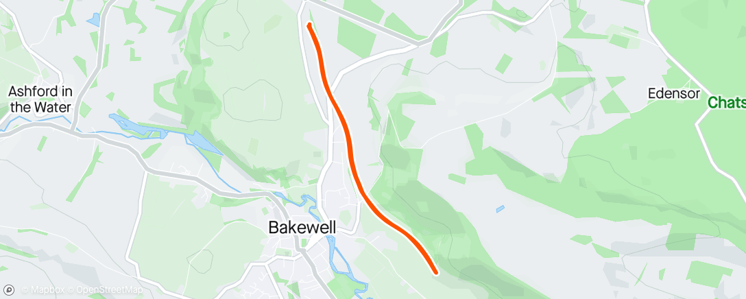 Map of the activity, Bakewell parkrun p72 🏃‍♂️😁