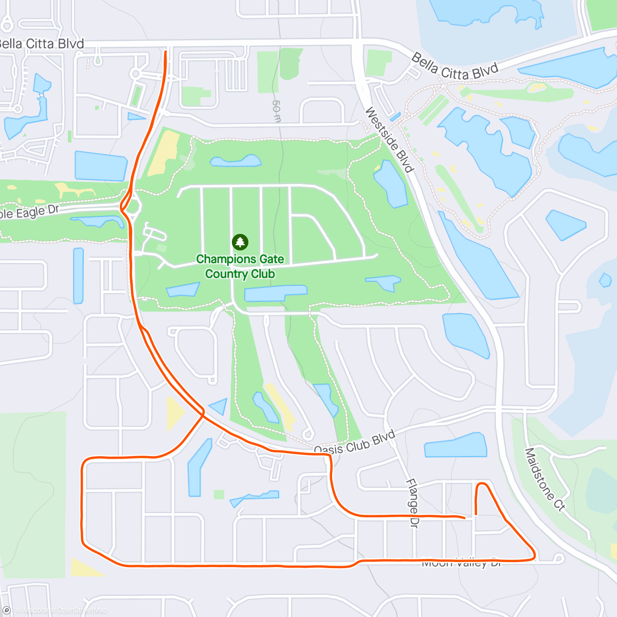 Map of the activity, Final run in Florida - 6k Easy