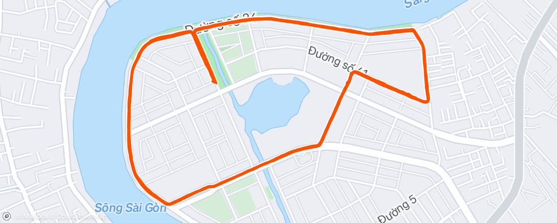 Map of the activity, Evening Run