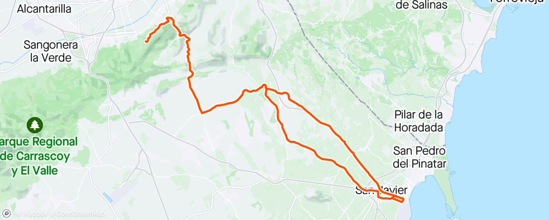 Map of the activity, Hasta la cresta del Gallo.