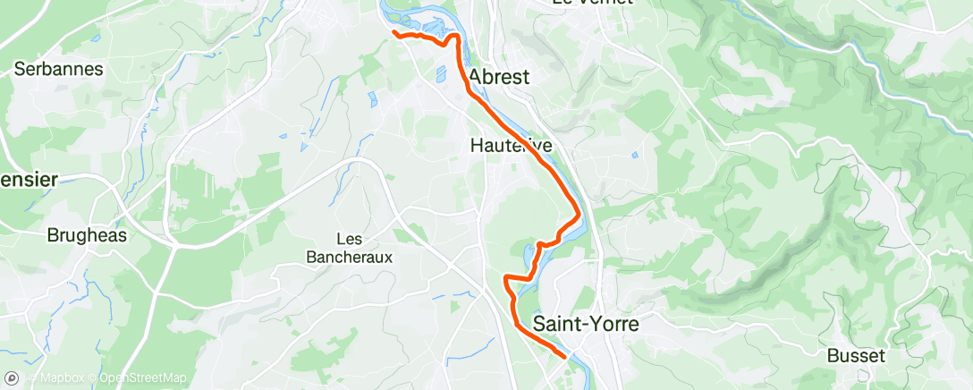 Map of the activity, Lunch Run