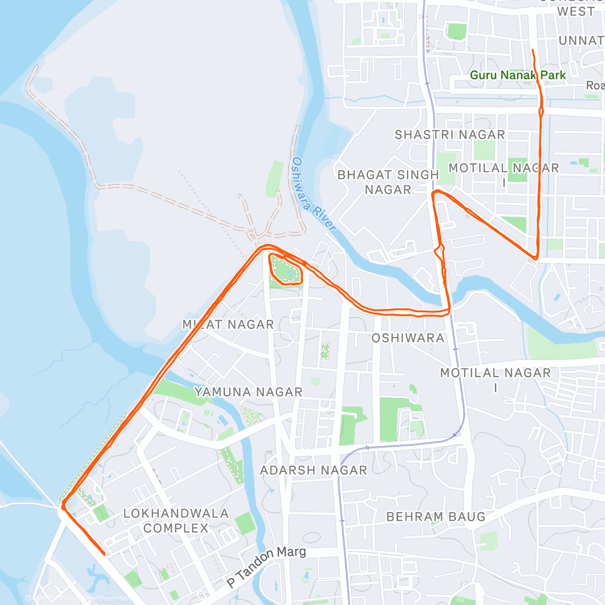 Map of the activity, Mile repeats
