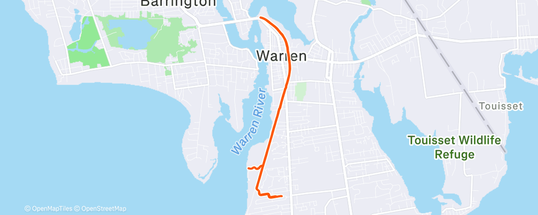 Map of the activity, Afternoon Run