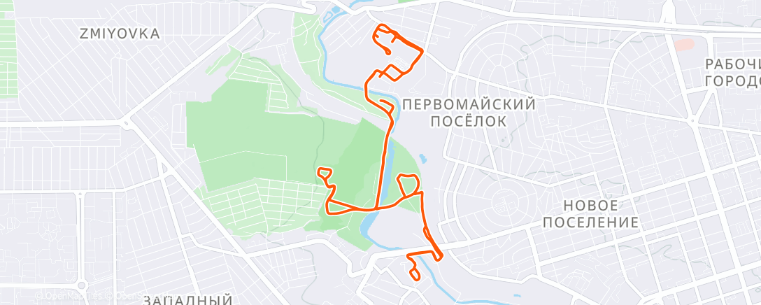 Map of the activity, Afternoon Run