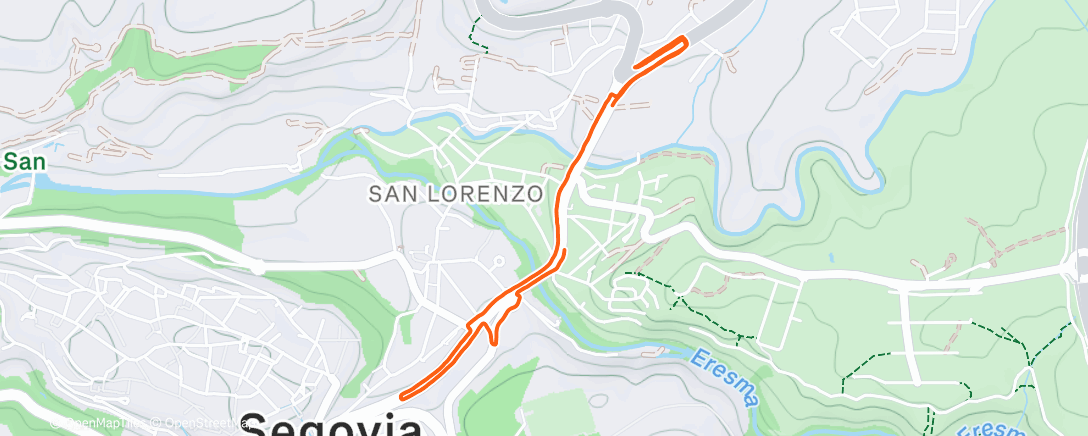 Map of the activity, Carrera de noche