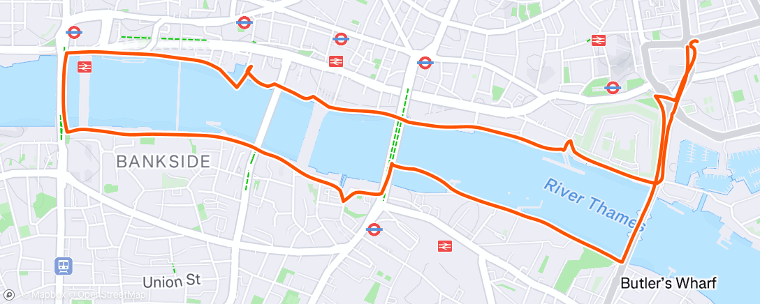 Mappa dell'attività Thames run