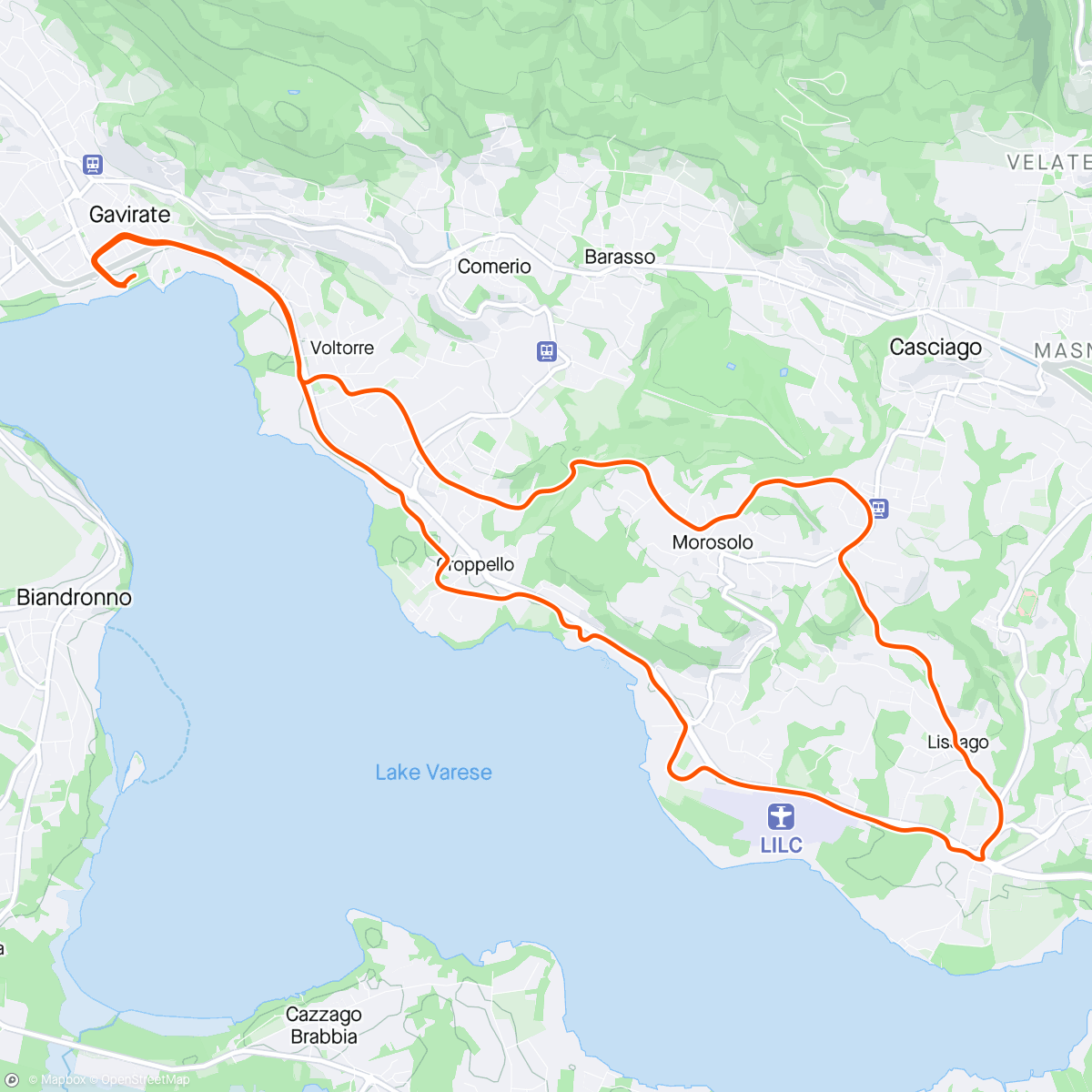 Map of the activity, Tapasciata a Gavirate