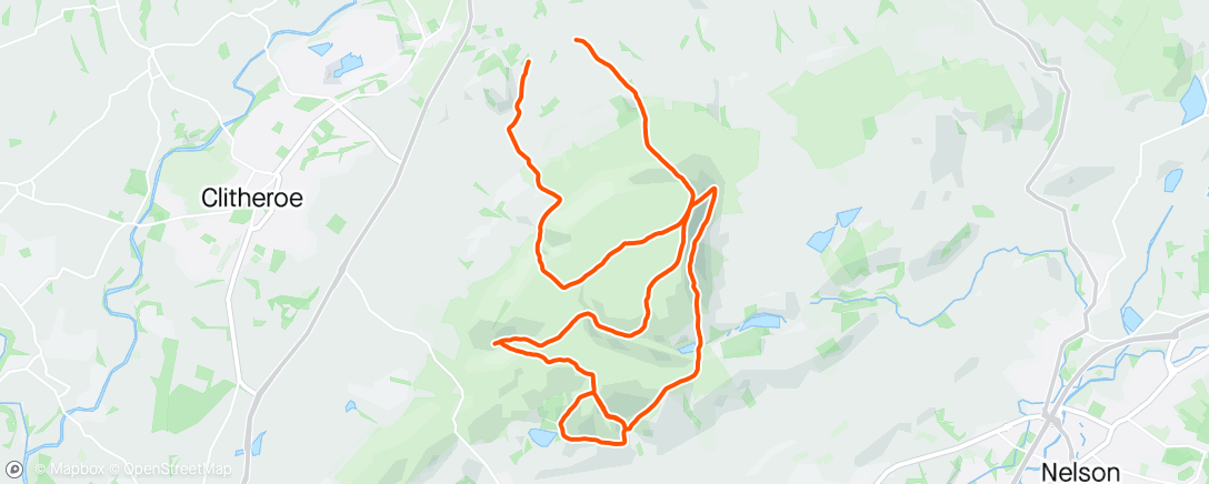 Map of the activity, Pendle Clough champs race - don't ask! 🤢