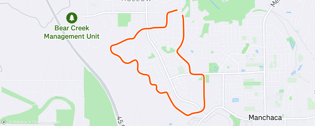 Map of the activity, Morning Run