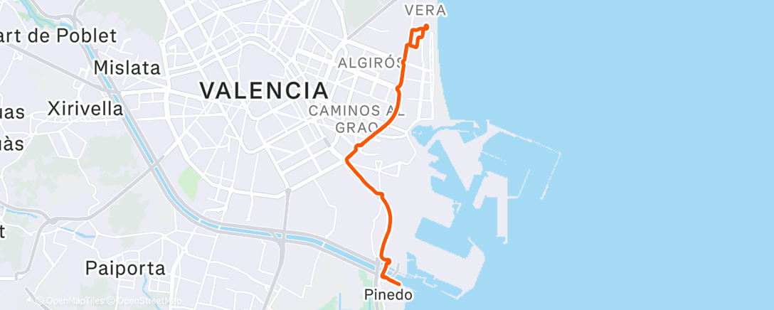 Map of the activity, Rodaje largo suave