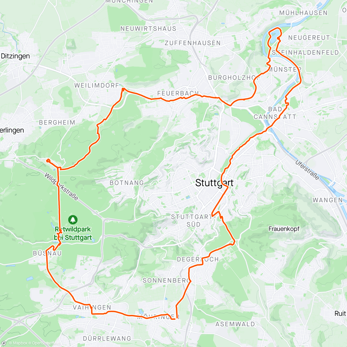 Map of the activity, Stuttgart - dzień 2