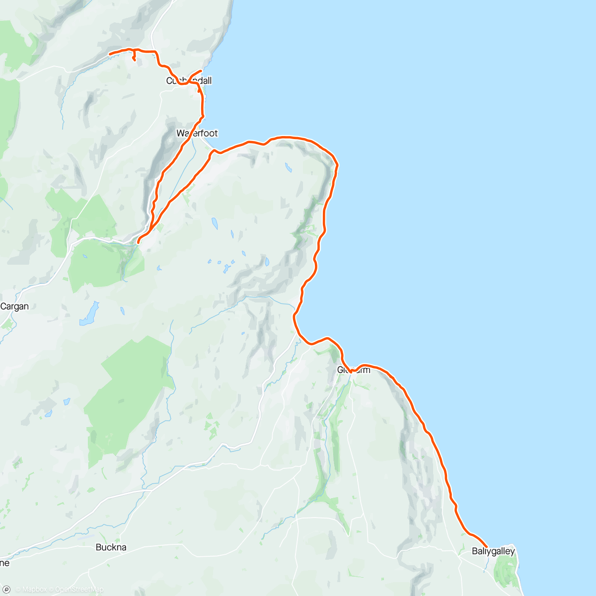 Map of the activity, Antrim coast and Glens