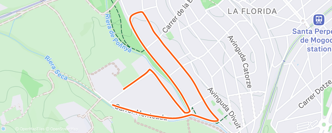 Map of the activity, Caminata de tarde