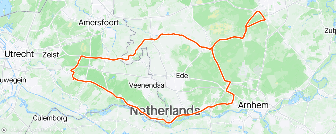 Map of the activity, Ochtendrit; retourtje Veluwe
