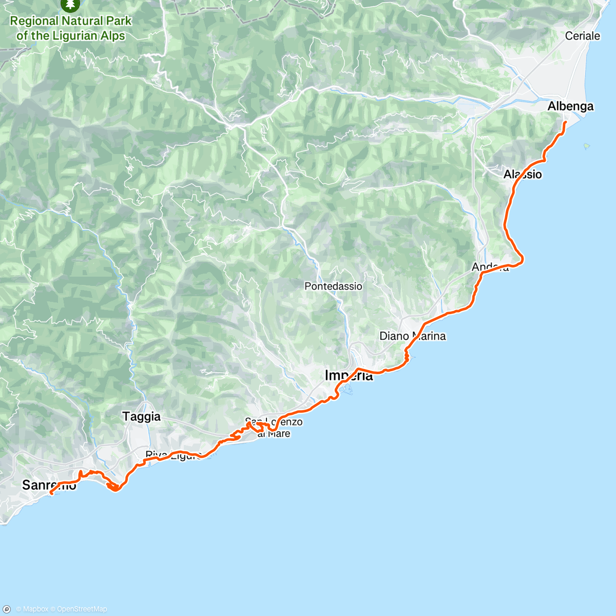 Map of the activity, San remo ily