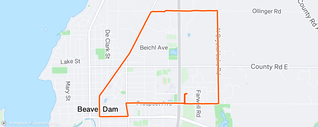 Map of the activity, Afternoon Run