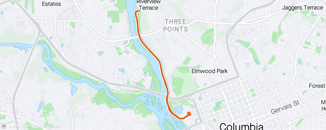Map of the activity, Sticky Morning Run
