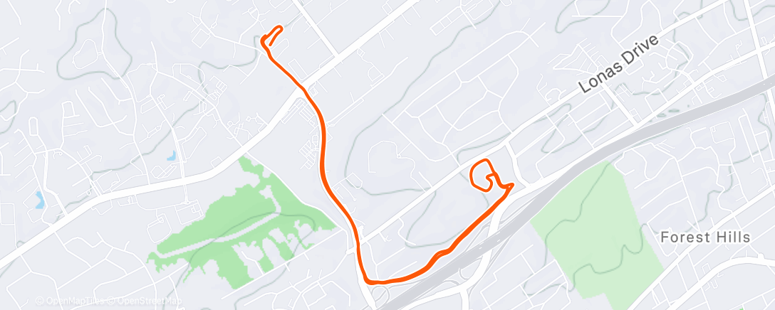 Map of the activity, Afternoon Run