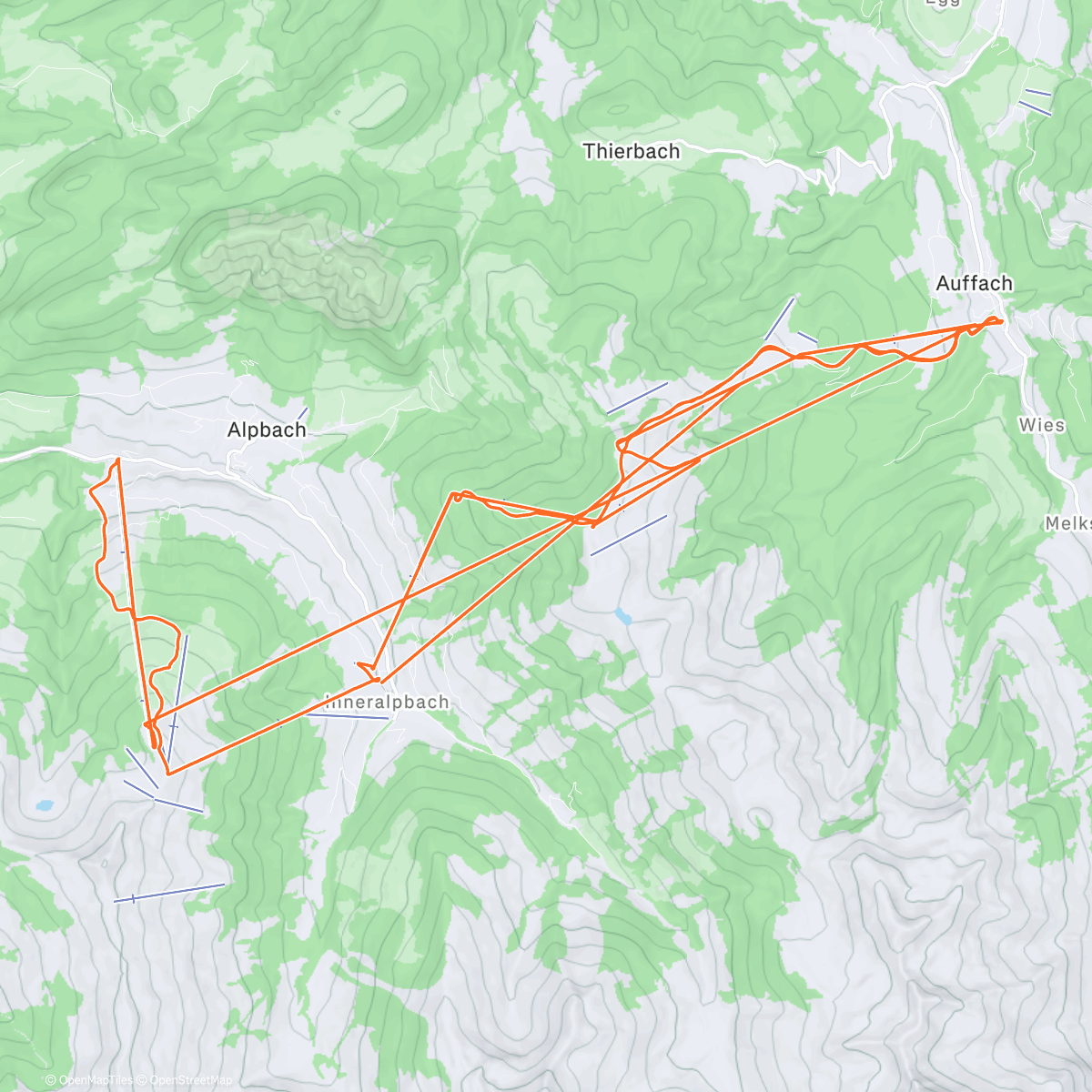 Map of the activity, Skiing mit der Crew