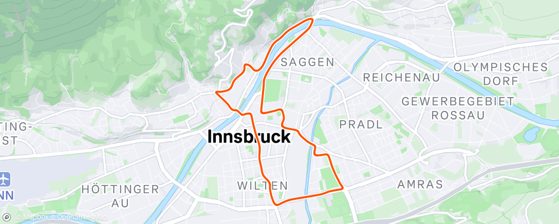 Map of the activity, Zwift - Kracht- en hoge cadansblokken in Innsbruck