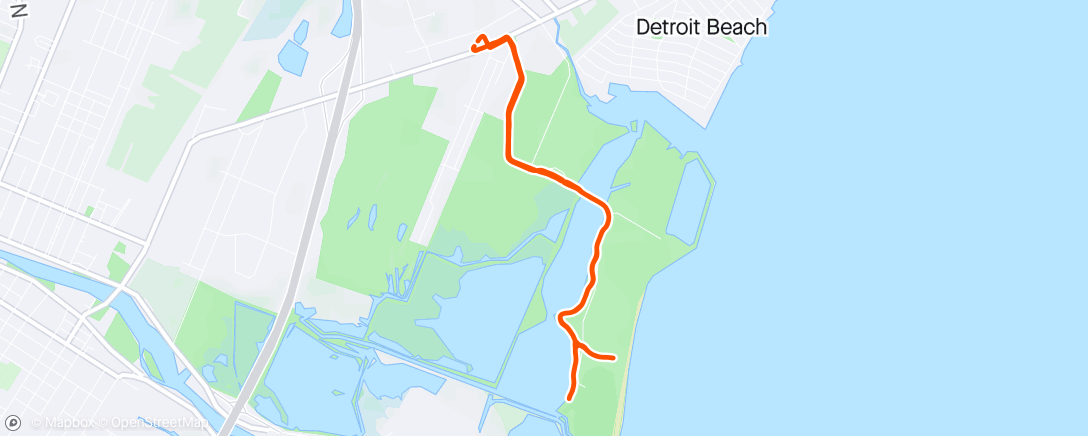 Map of the activity, Sunday Morning Run -Sterling State Park