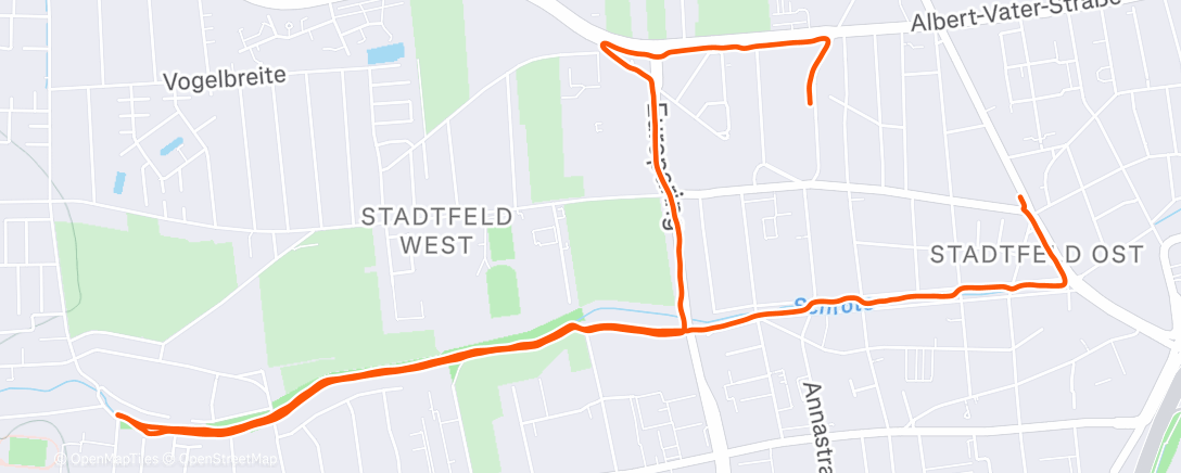 Map of the activity, Lauf am Nachmittag