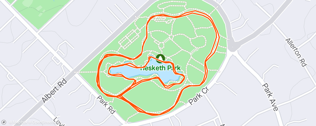 Map of the activity, Parkrun #154 (Southport)