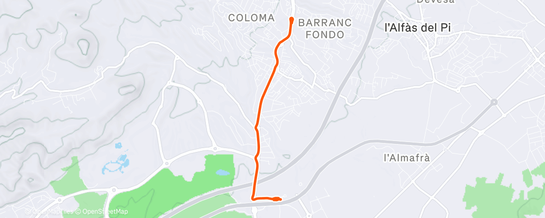 Map of the activity, Morning Ride