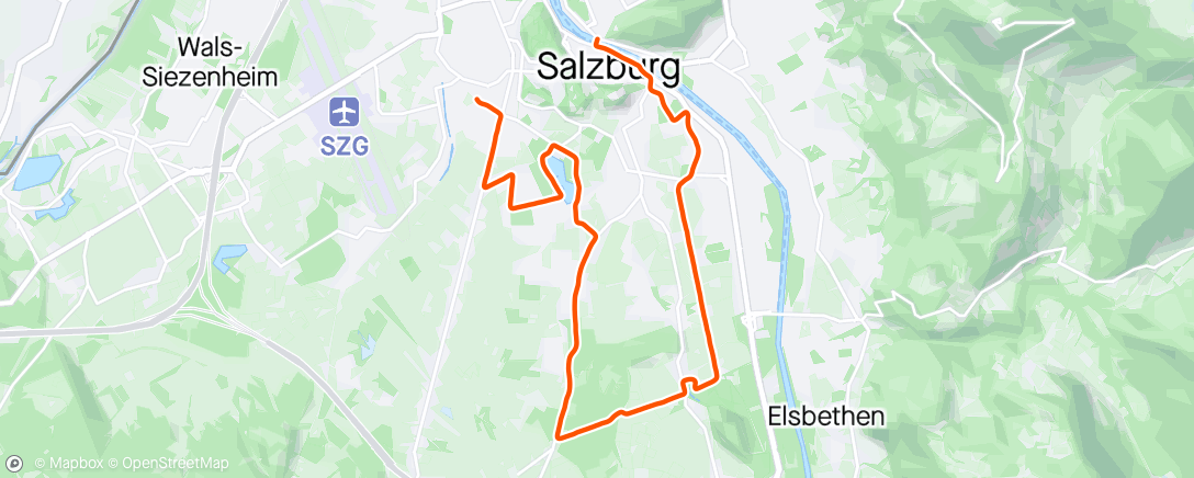 Map of the activity, Salzburg Marathon Relay first leg