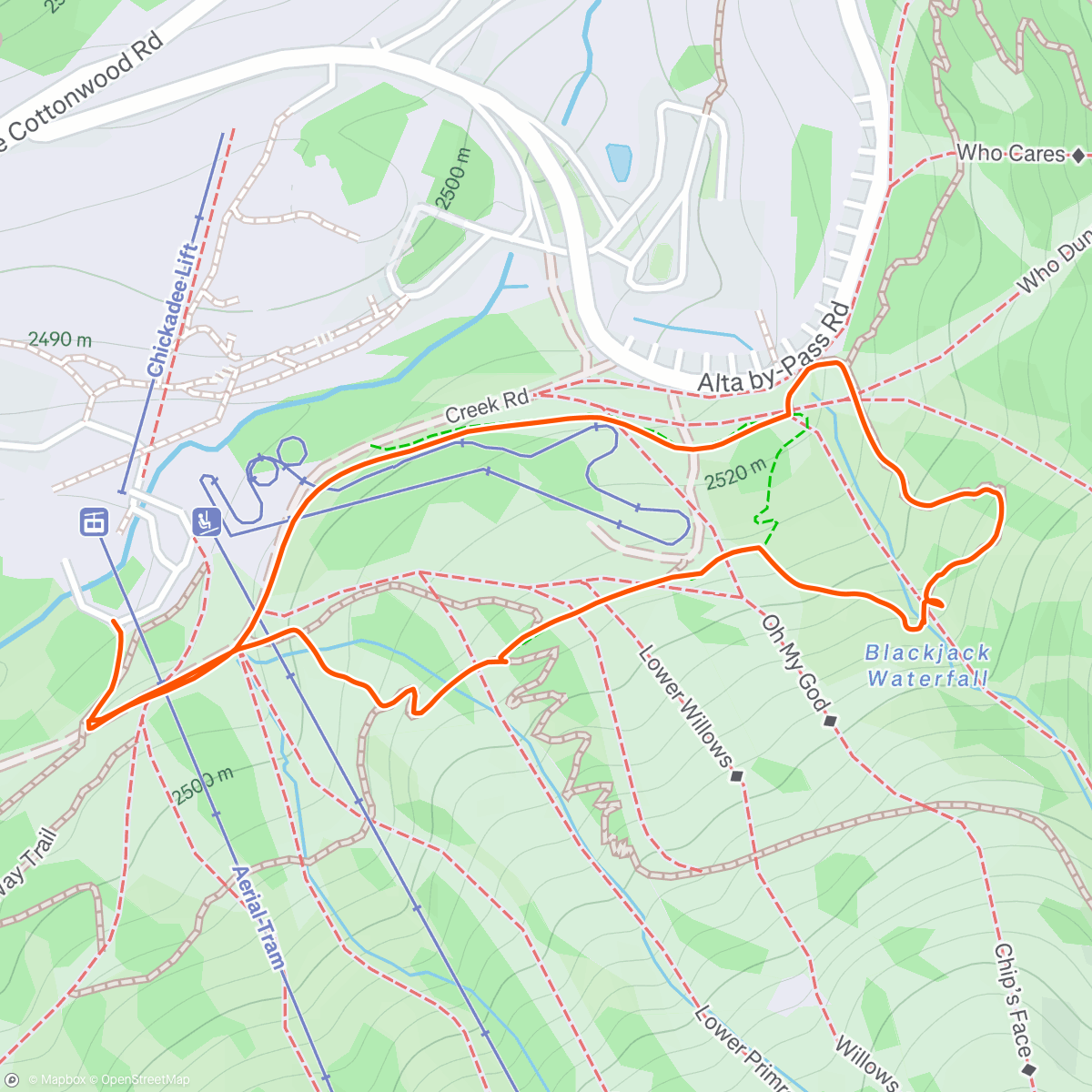 Map of the activity, Evening Hike
