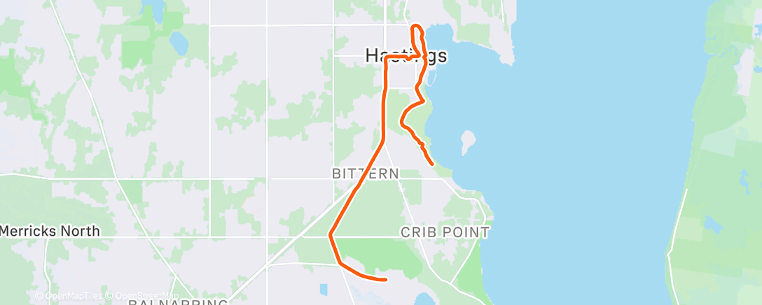 Map of the activity, Afternoon Run