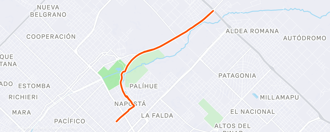 Map of the activity, Evening Run