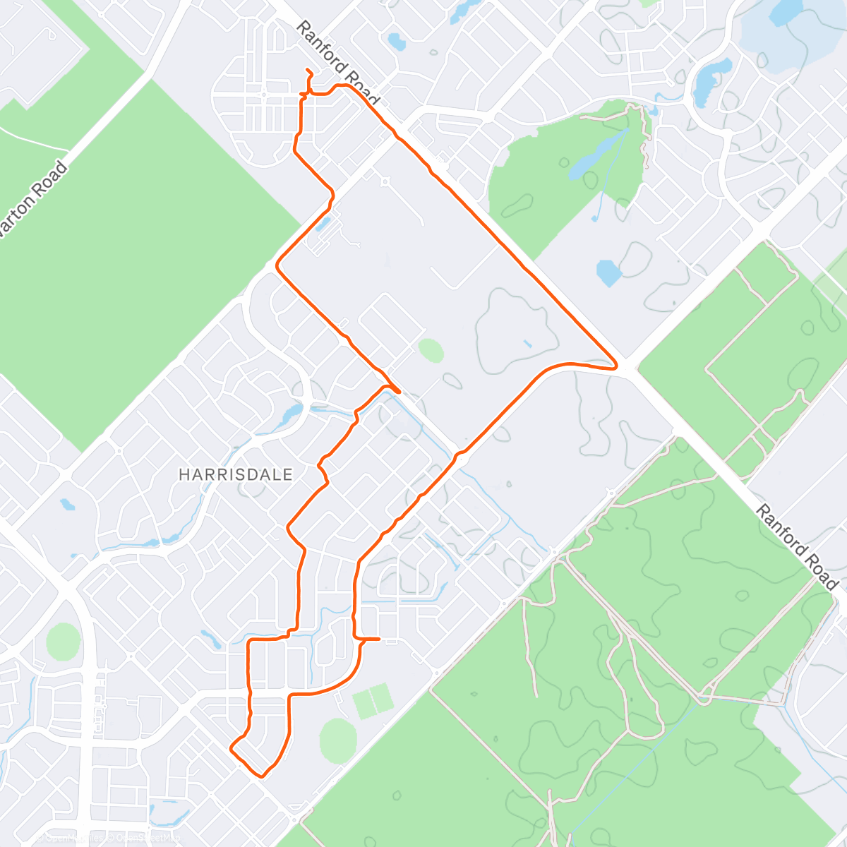 Map of the activity, Base Run