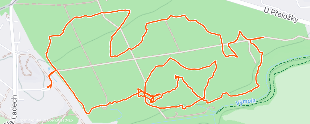 Map of the activity, Trénink - vrstevnicovka