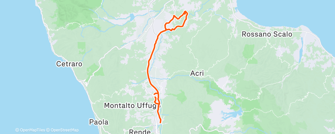 Map of the activity, Pedalata mattutina