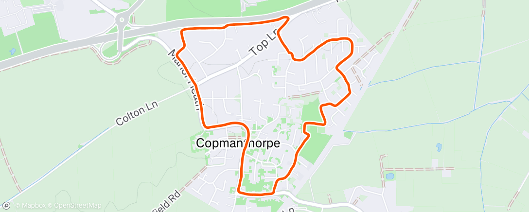 Map of the activity, Afternoon Run