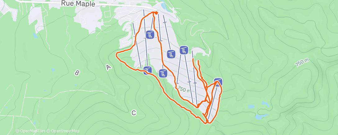 Map of the activity, Ski de randonnée le matin