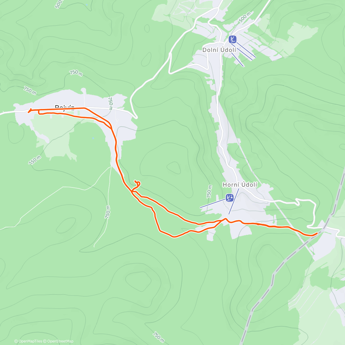 Map of the activity, Úspěšný útok na vrchol Rejvízu jihovýchodní stěnou