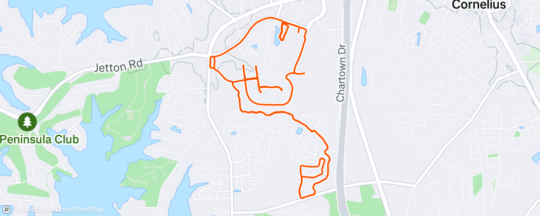 Map of the activity, Afternoon Run