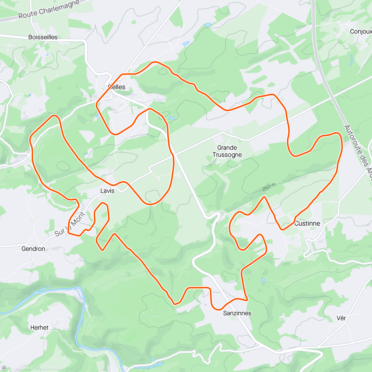 Map of the activity, MyWhoosh - Ardennes