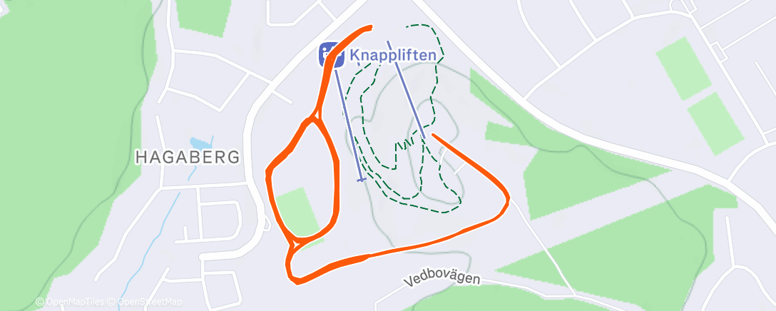 Map of the activity, Längdskidor i Vedbo ⛷️