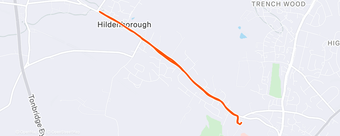 Map of the activity, Afternoon Run