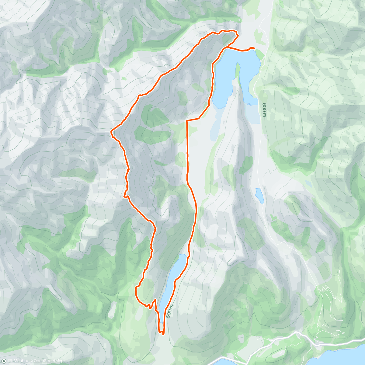 Map of the activity, Checking out Williamsons spur and looping around back to Moke Lake.