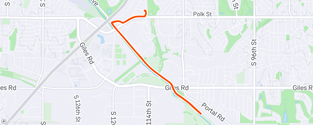 Map of the activity, Evening Run